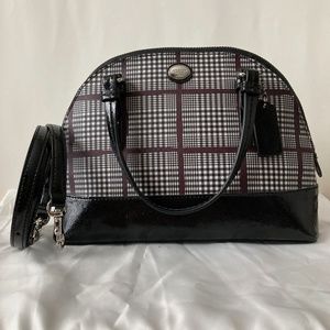 Peyton Glen Plaid Mini Cora Domed Satchel
